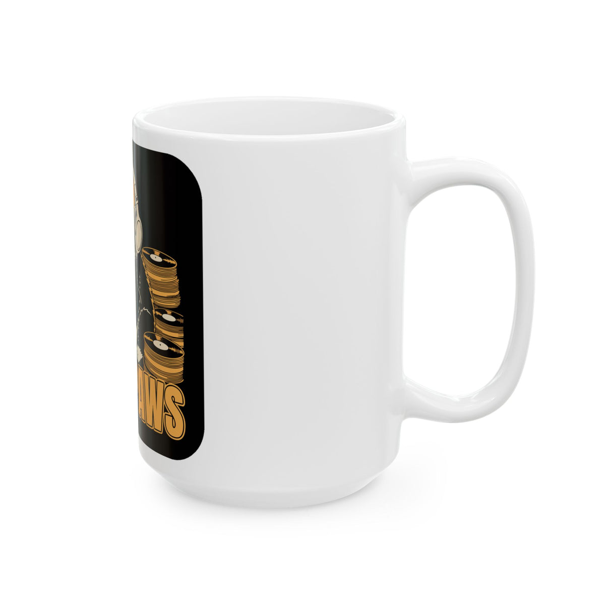 Vinyl Paws Cat Mug – Funny Cats Retro Music Humor