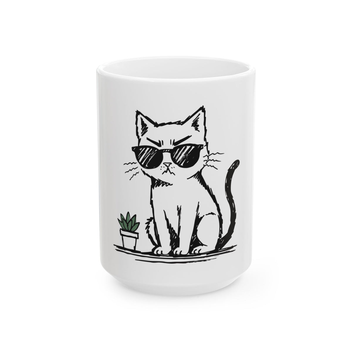 Cool Cat Attitude Mug – Funny Cats Minimalist Design