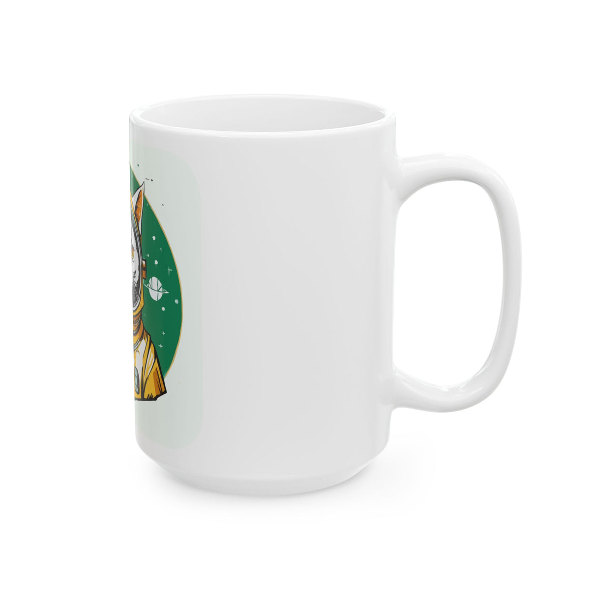 Space Cat Scientist Retro Emblem Mug - Funny Cats And Animals
