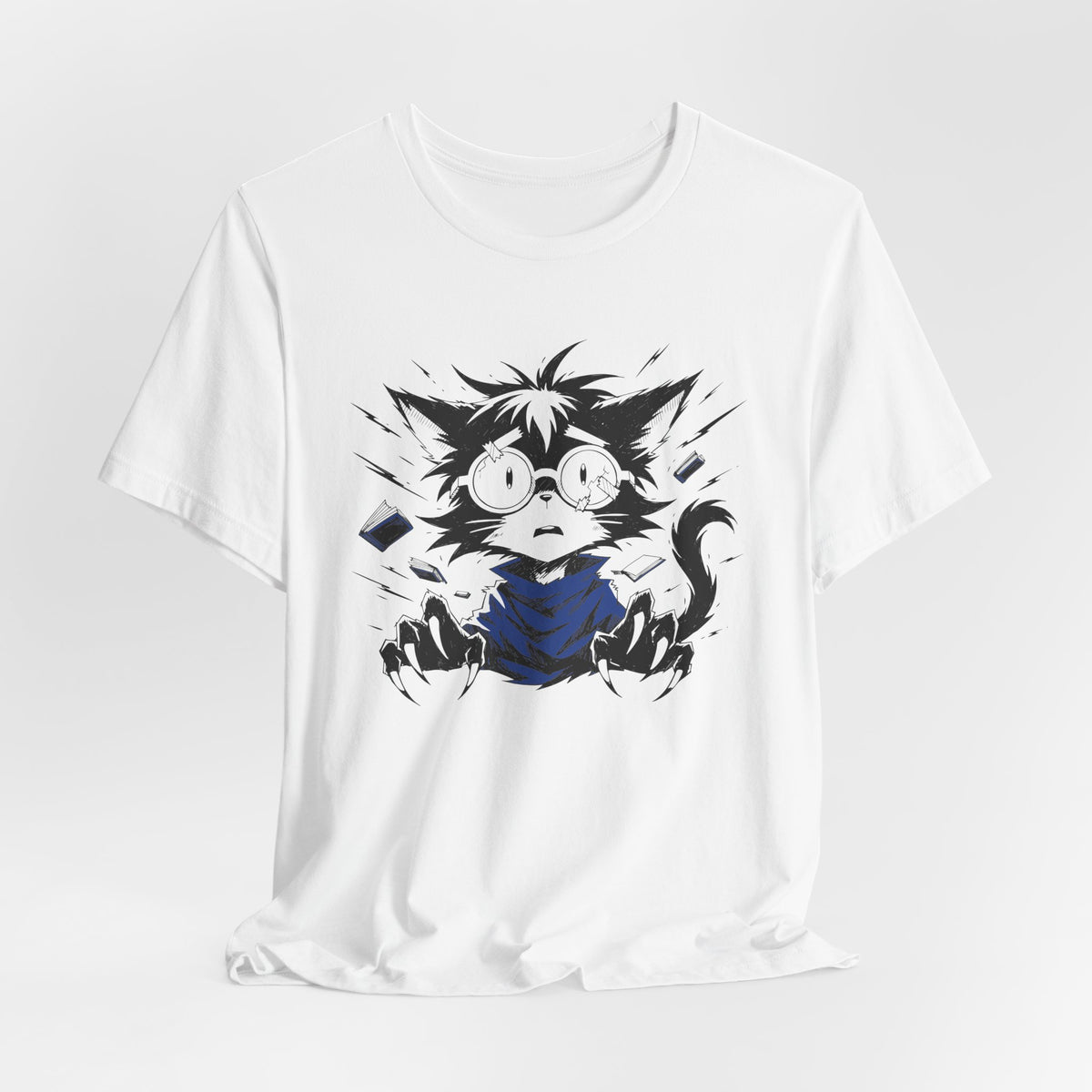 Overstimulated Nerd Cat Tee – Funny Cats and Animals