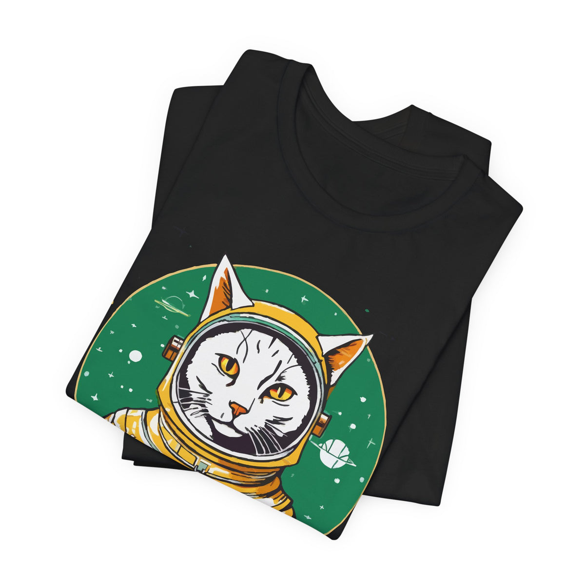 Space Cat Scientist Retro Emblem Tee - Funny Cats And Animals