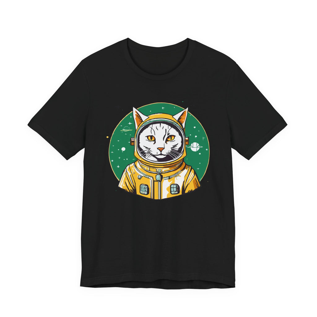 Space Cat Scientist Retro Emblem Tee - Funny Cats And Animals