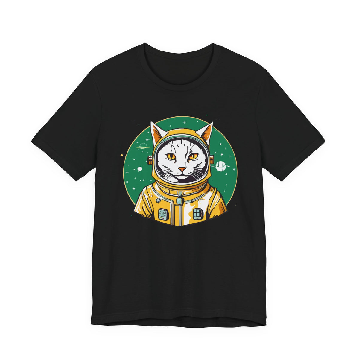Space Cat Scientist Retro Emblem Tee - Funny Cats And Animals