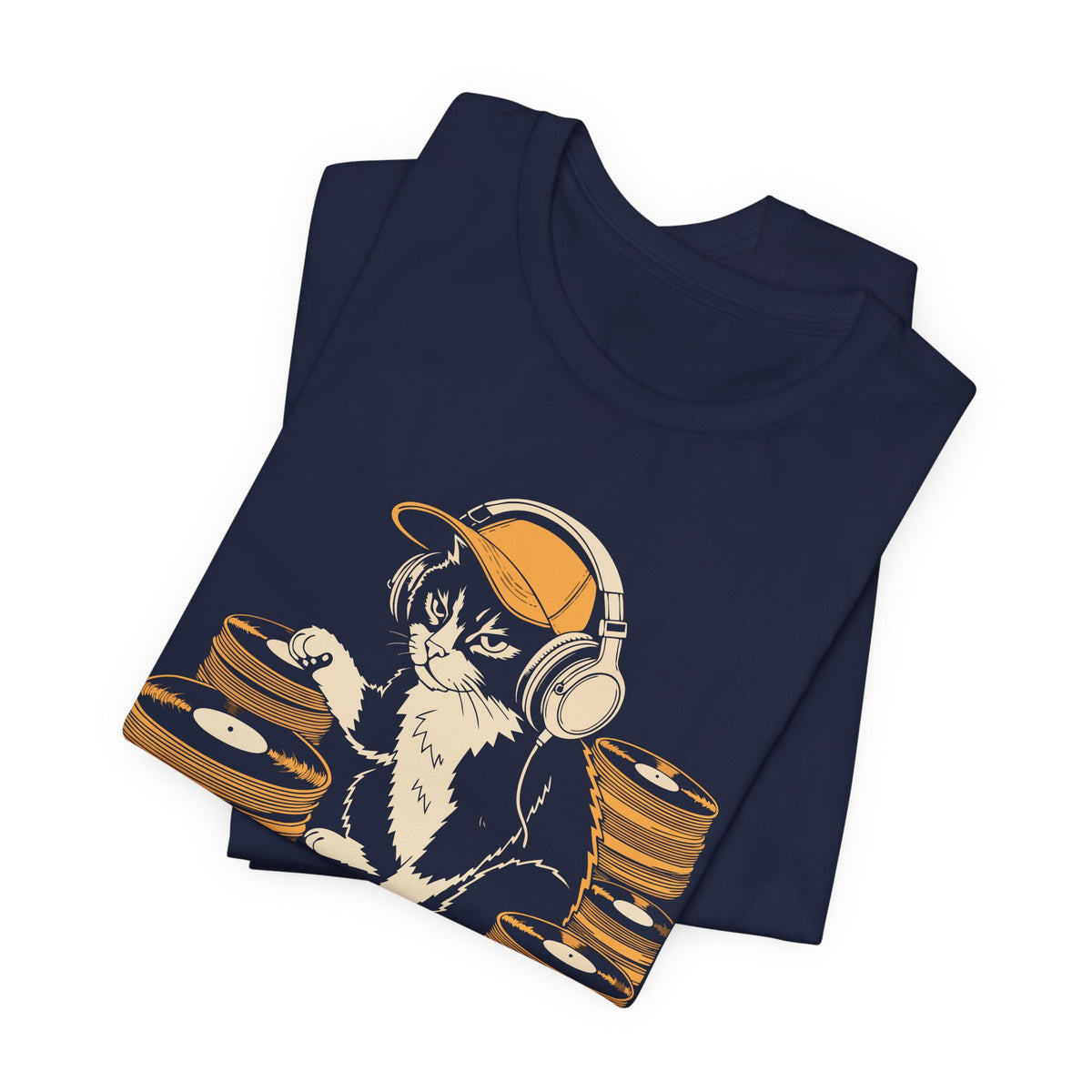 Vinyl Paws Cat Tee – Funny Cats Retro Music Humor
