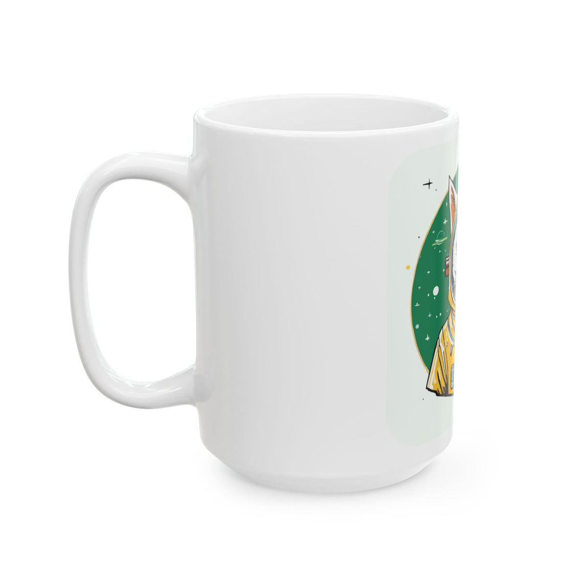 Space Cat Scientist Retro Emblem Mug - Funny Cats And Animals