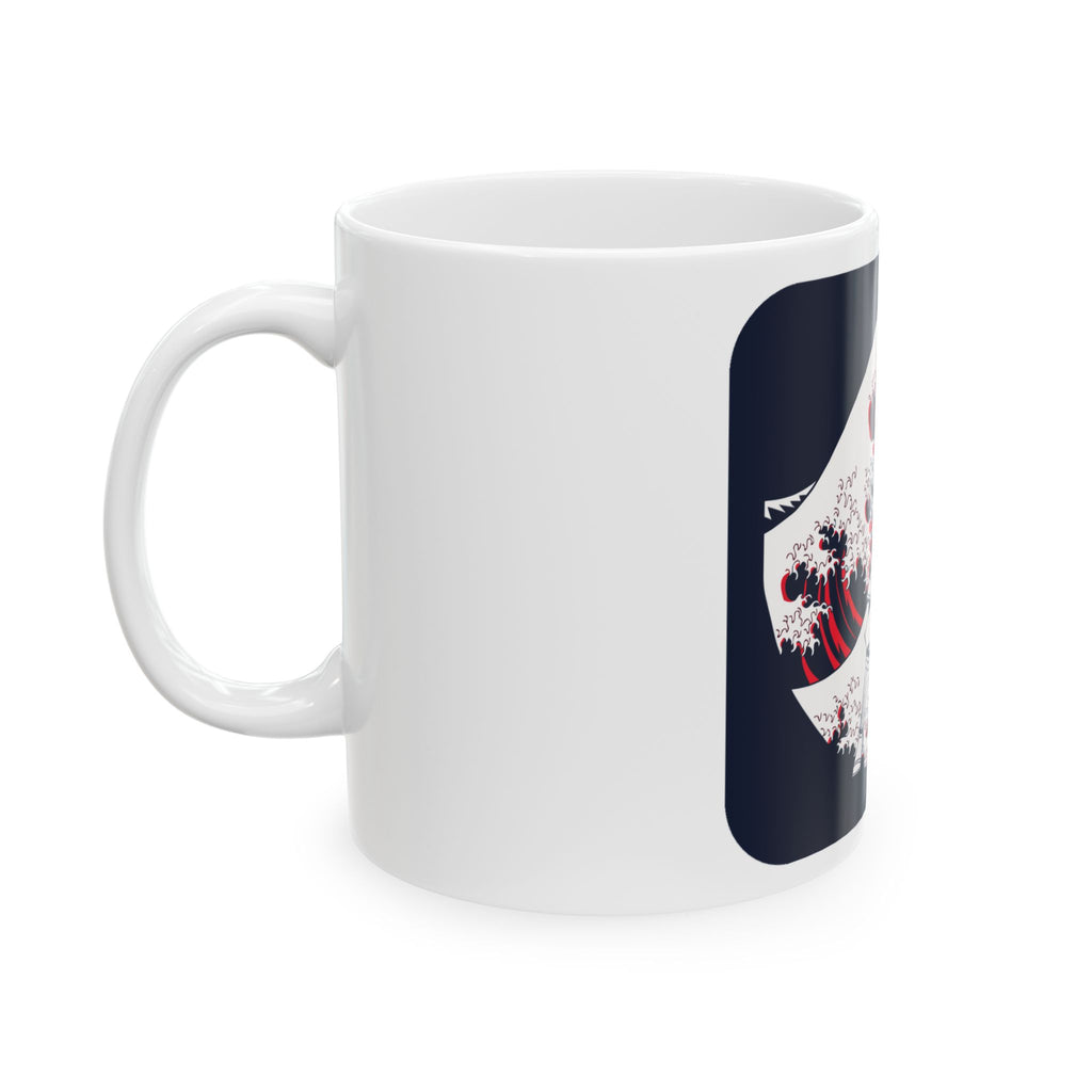 Samurai Wave Anime Mug | Hokusai Parody