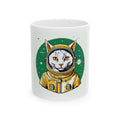 Space Cat Scientist Retro Emblem Mug - Funny Cats And Animals