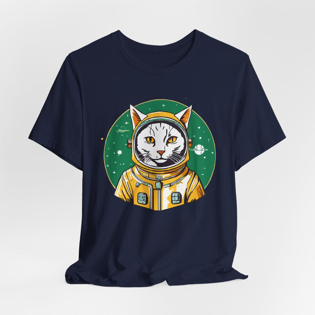 Space Cat Scientist Retro Emblem Tee - Funny Cats And Animals