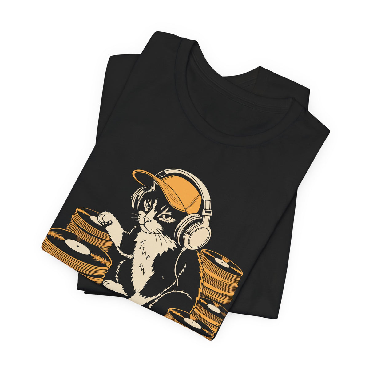 Vinyl Paws Cat Tee – Funny Cats Retro Music Humor