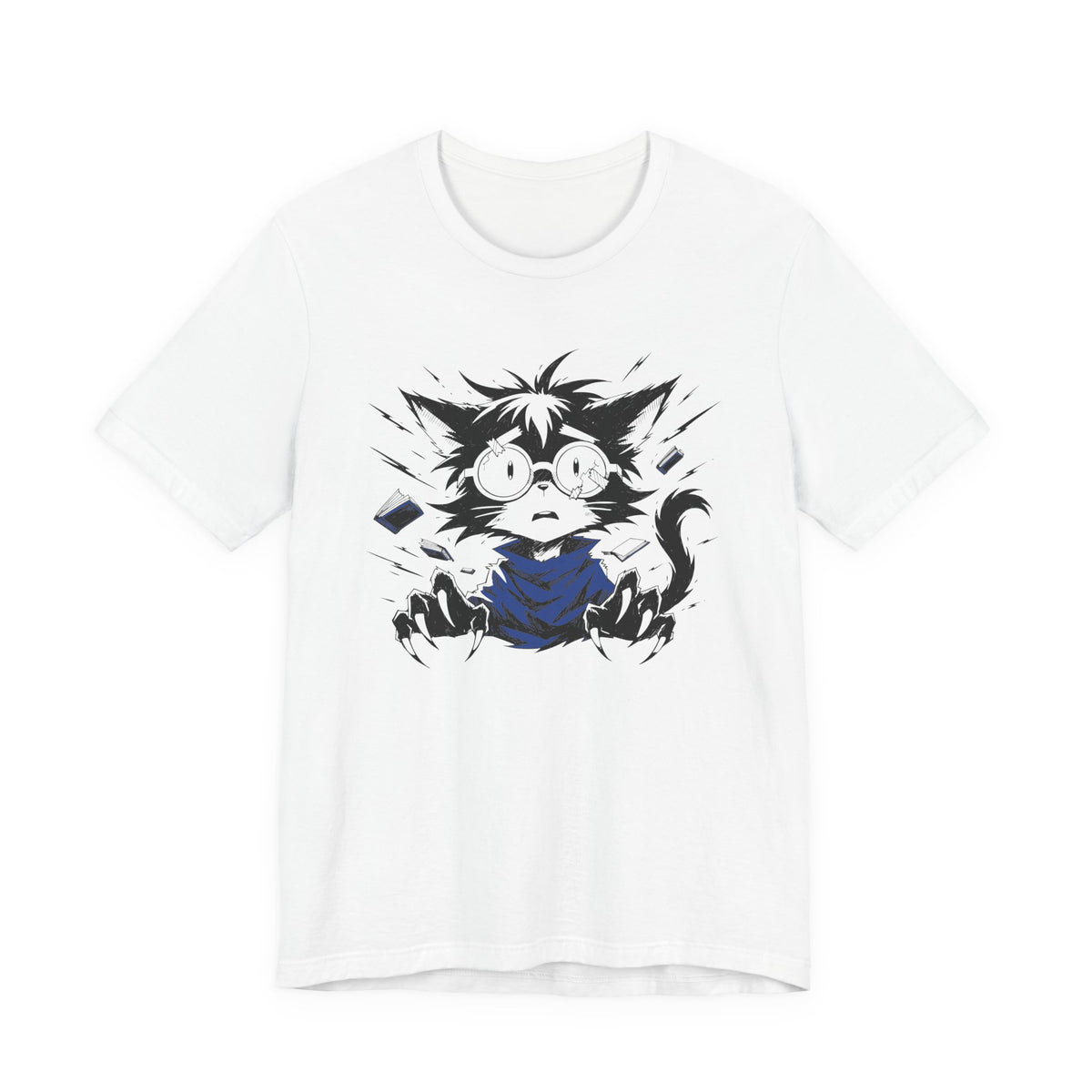 Overstimulated Nerd Cat Tee – Funny Cats and Animals