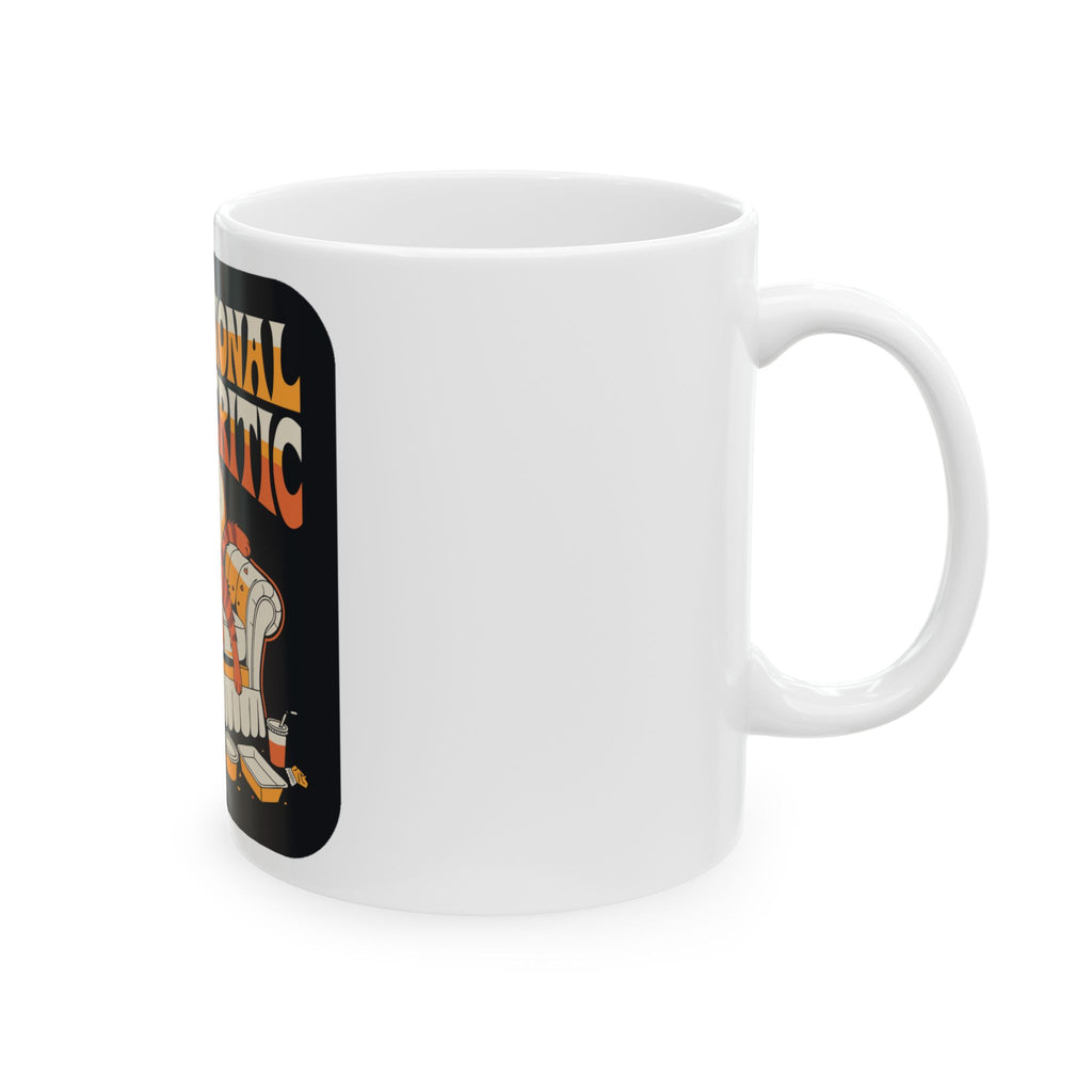 Lazy Cat on Armchair Mug - Funny Retro Pet Attitude Gift