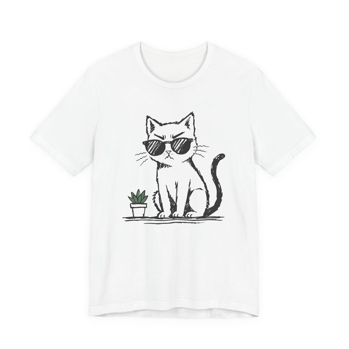 Cool Cat Attitude Tee – Funny Cats Minimalist Design