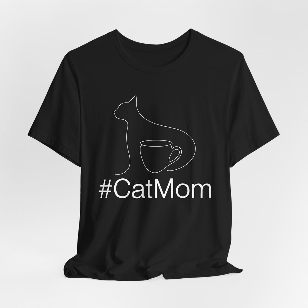 Cat Lover Coffee Tee - Minimalist Line Art