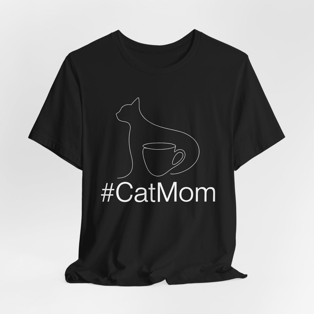 Cat Lover Coffee Tee - Minimalist Line Art