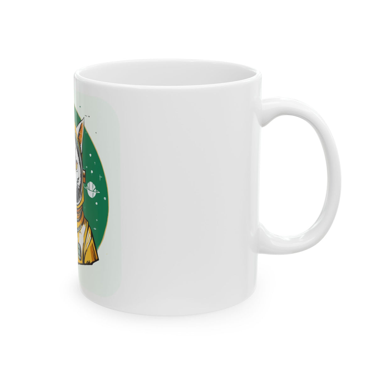 Space Cat Scientist Retro Emblem Mug - Funny Cats And Animals