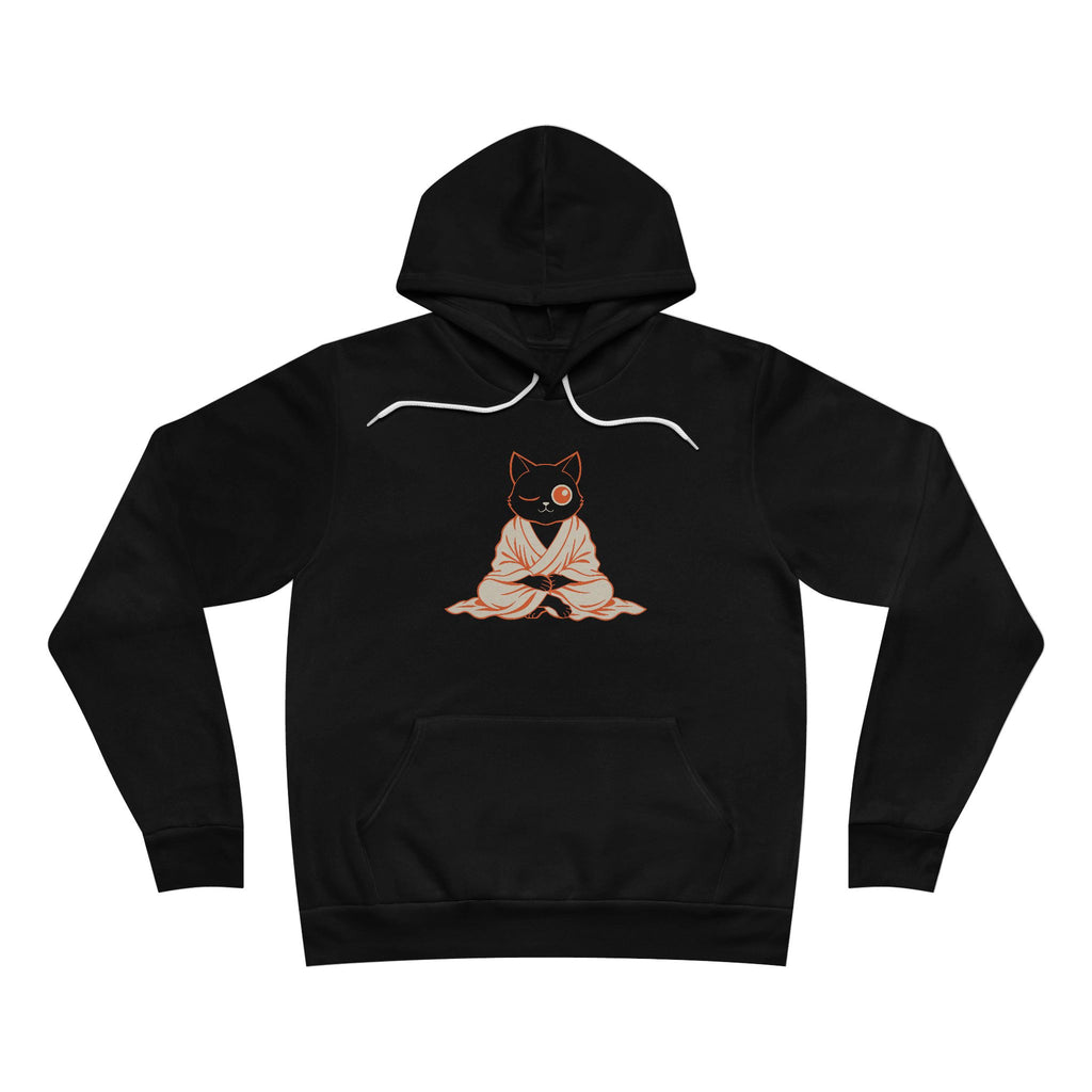 Zen Cat Anime Art Hoodie | Woodblock Parody