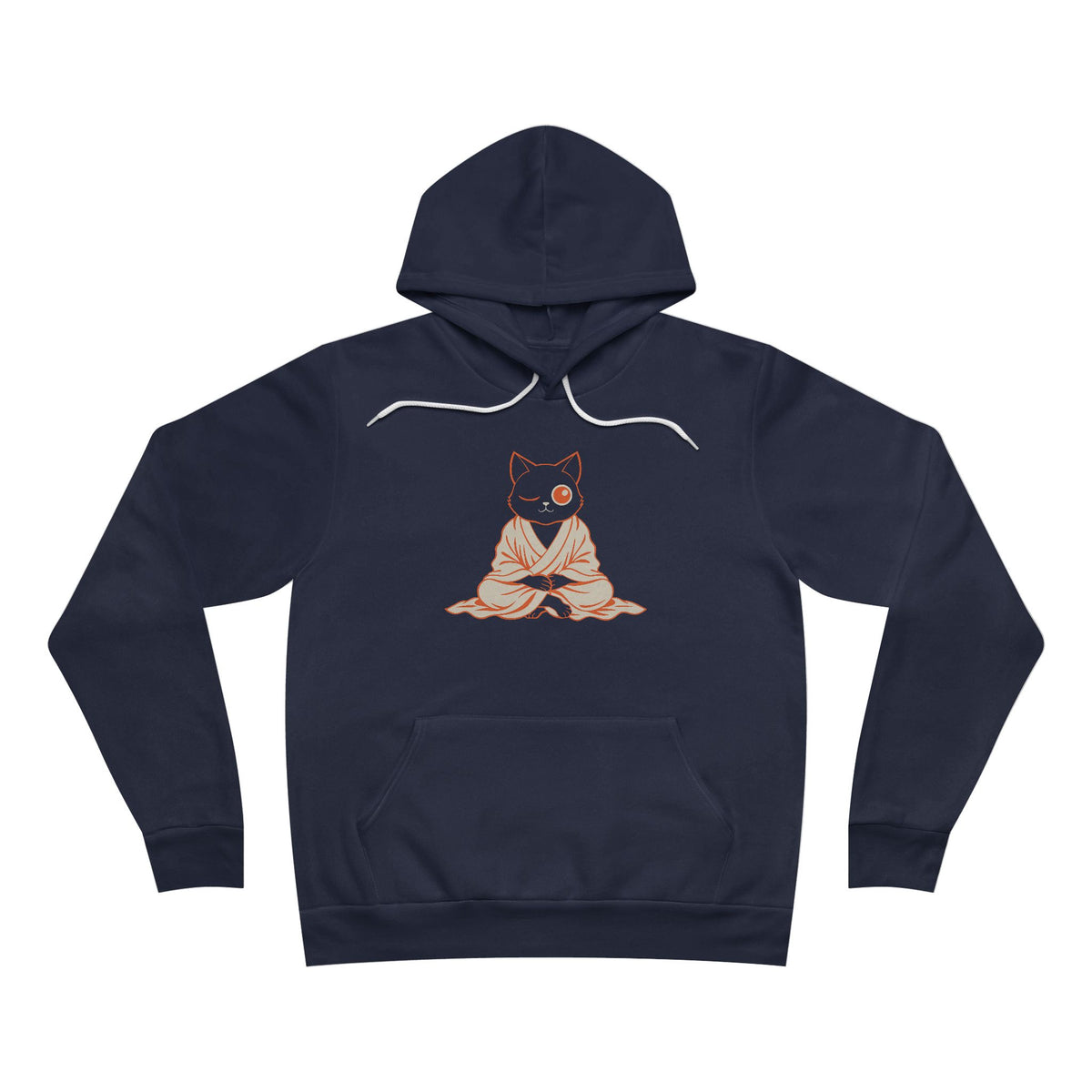 Zen Cat Anime Art Hoodie | Woodblock Parody