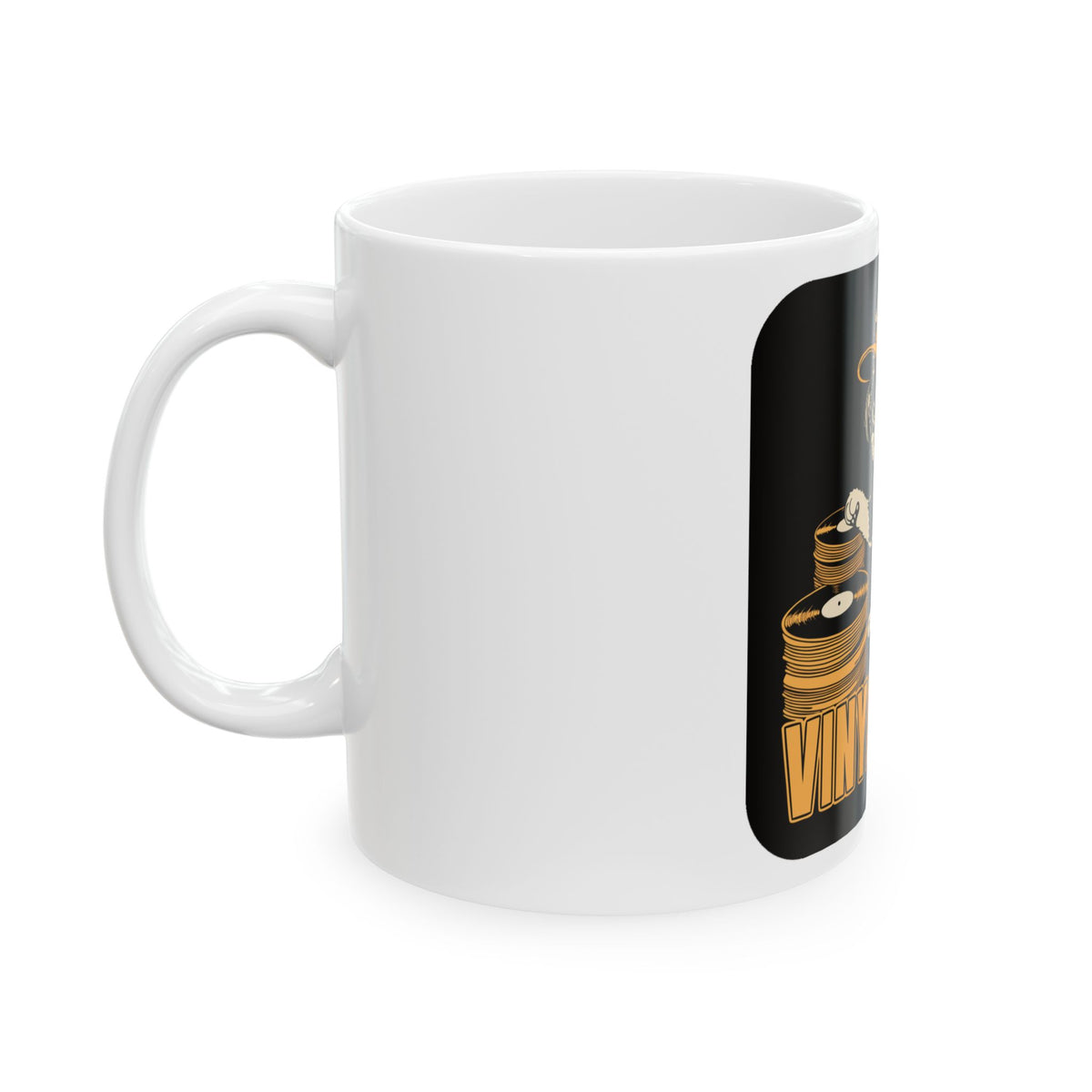 Vinyl Paws Cat Mug – Funny Cats Retro Music Humor