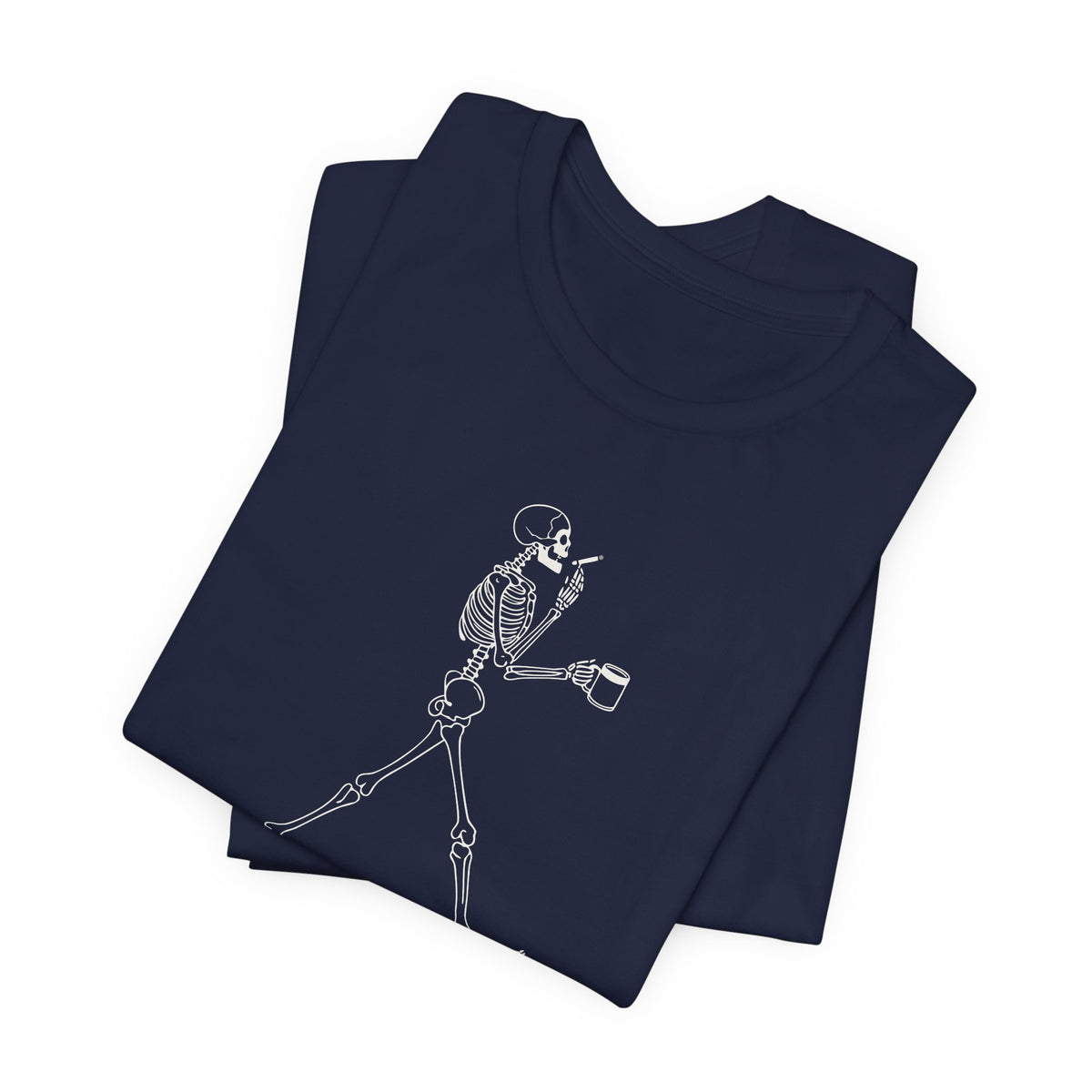Skeleton Coffee Smoker Tee - Dark Humor