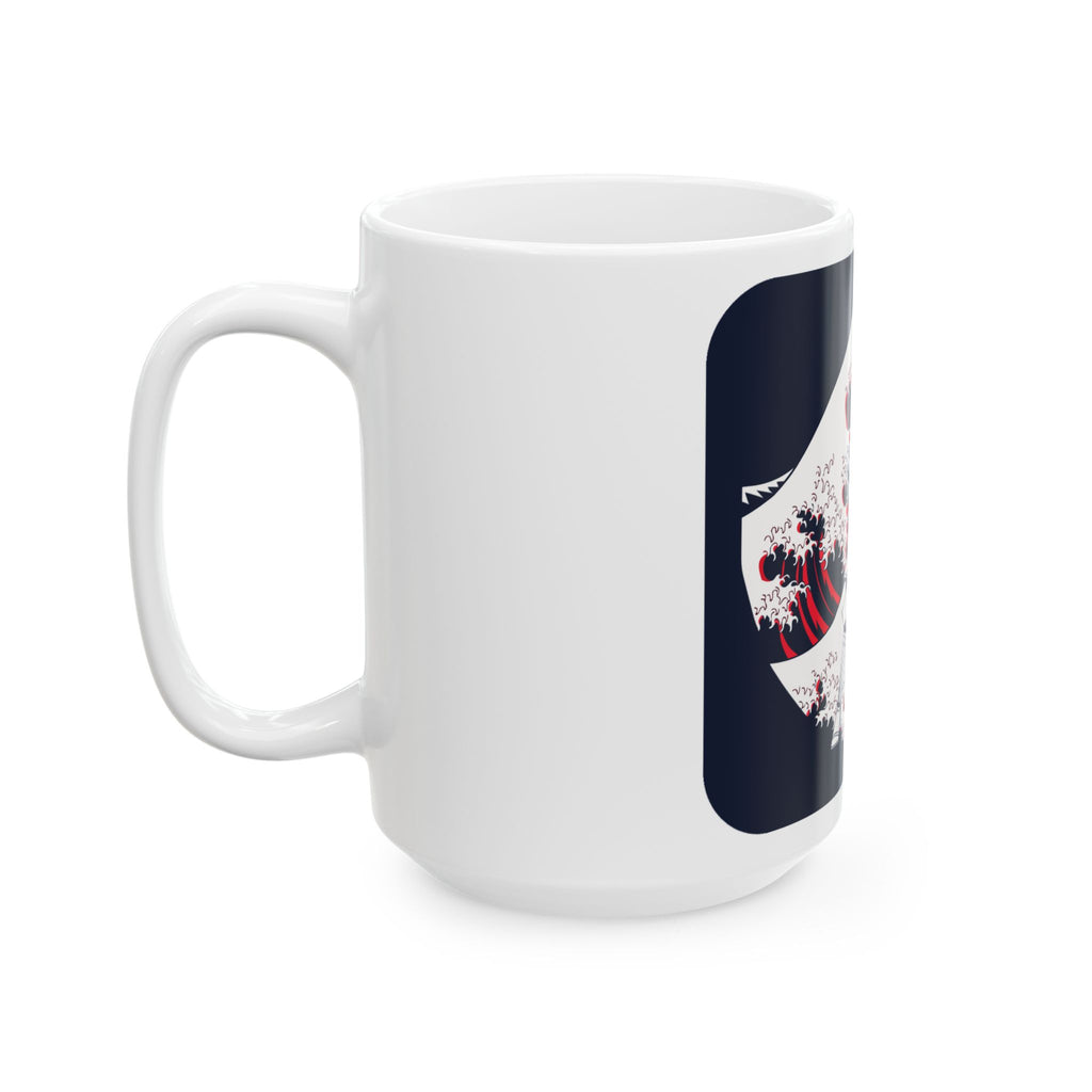 Samurai Wave Anime Mug | Hokusai Parody