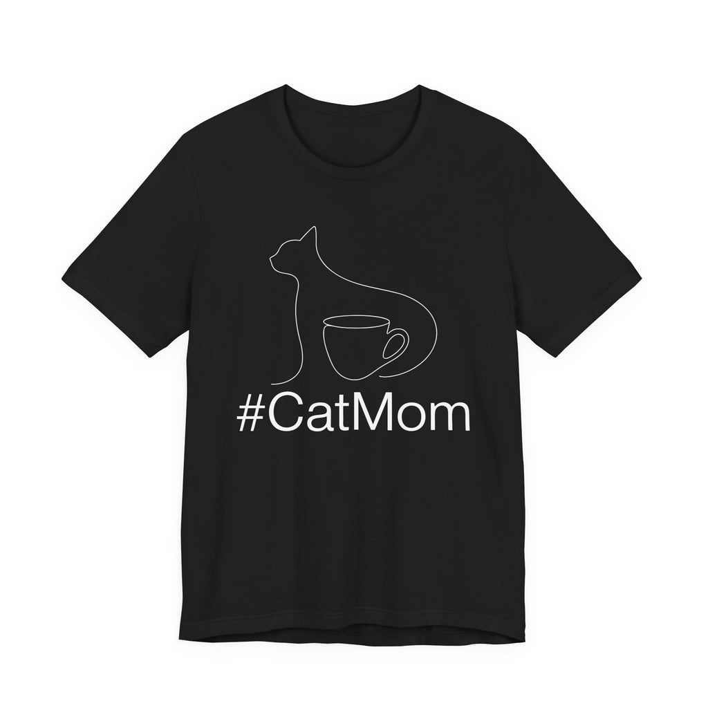 Cat Lover Coffee Tee - Minimalist Line Art