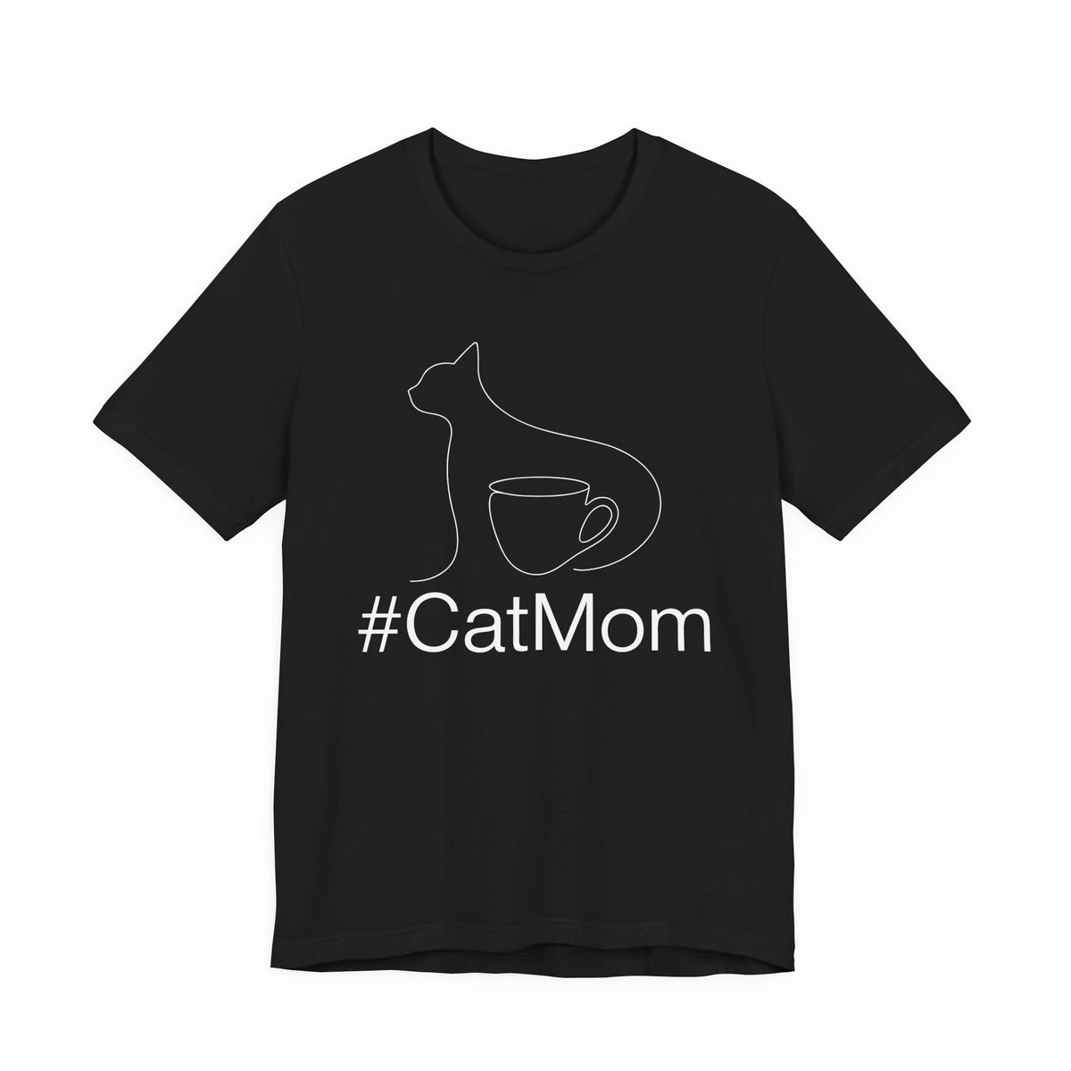 Cat Lover Coffee Tee - Minimalist Line Art