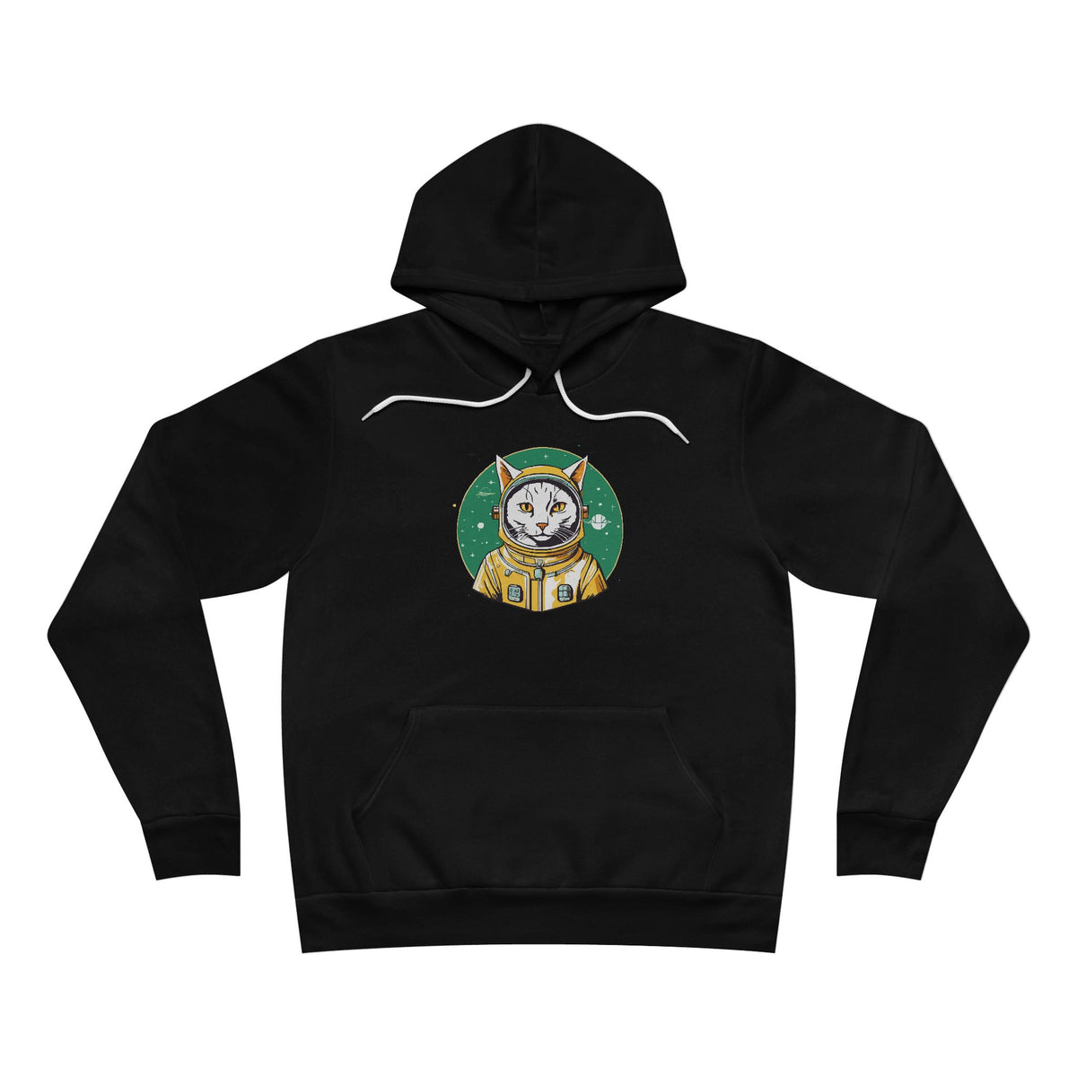 Space Cat Scientist Retro Emblem Hoodie - Funny Cats And Animals