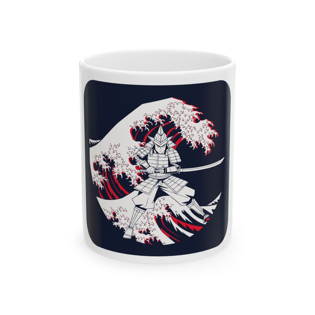 Samurai Wave Anime Mug | Hokusai Parody