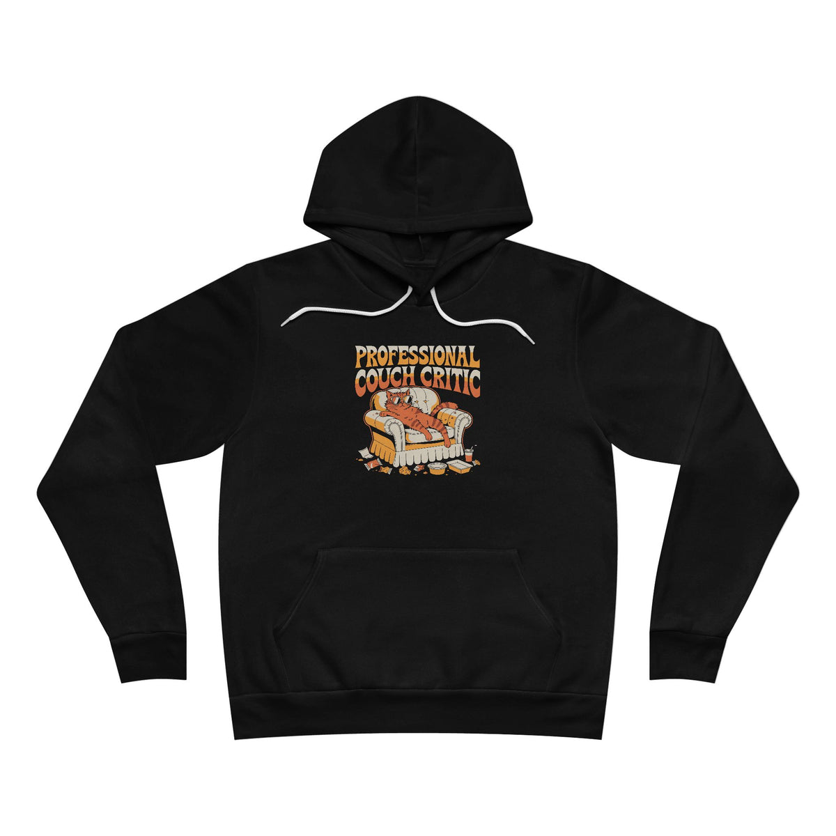 Lazy Cat on Armchair Hoodie - Funny Retro Pet Attitude Gift