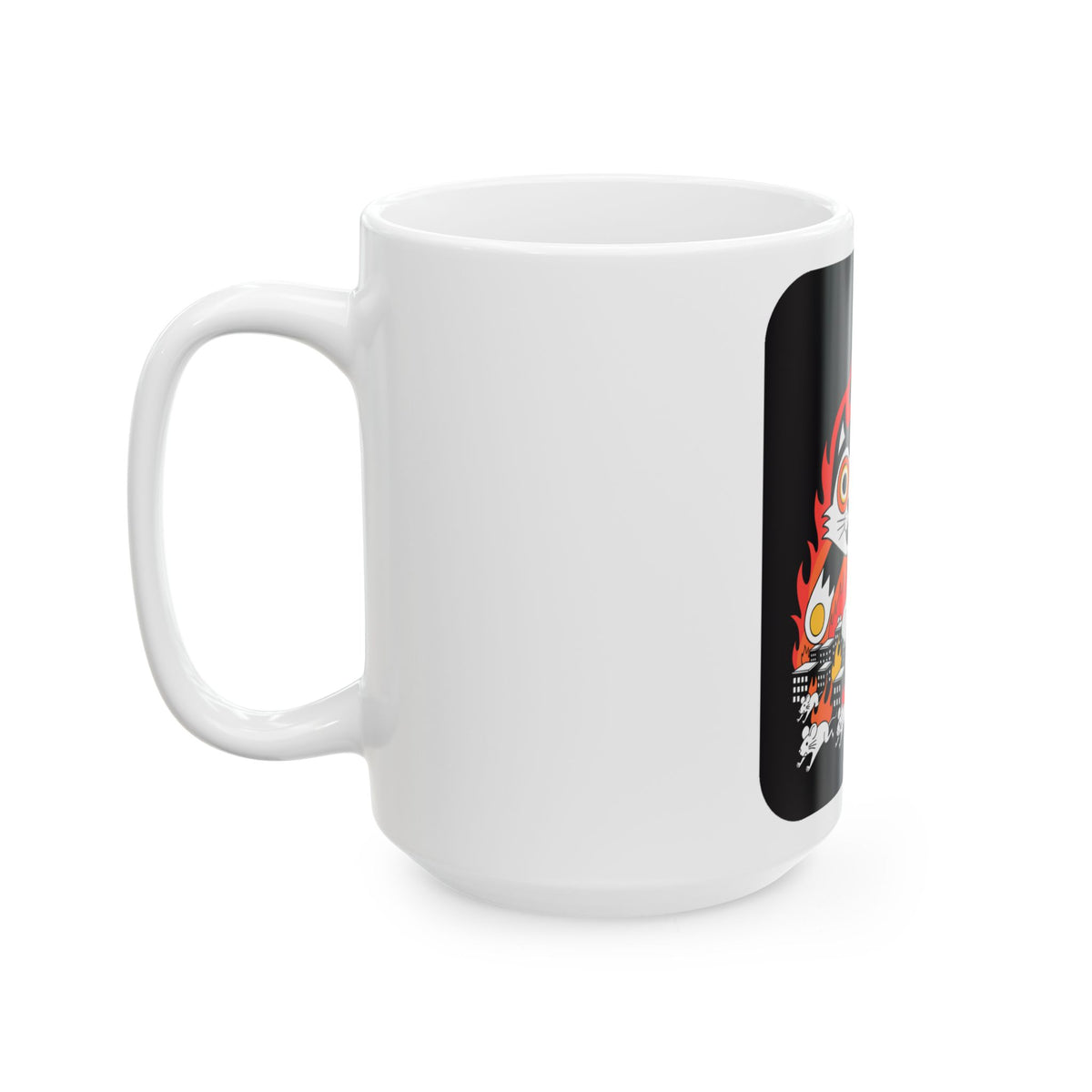 Dark Humor Monster Kitty City Chaos Mug