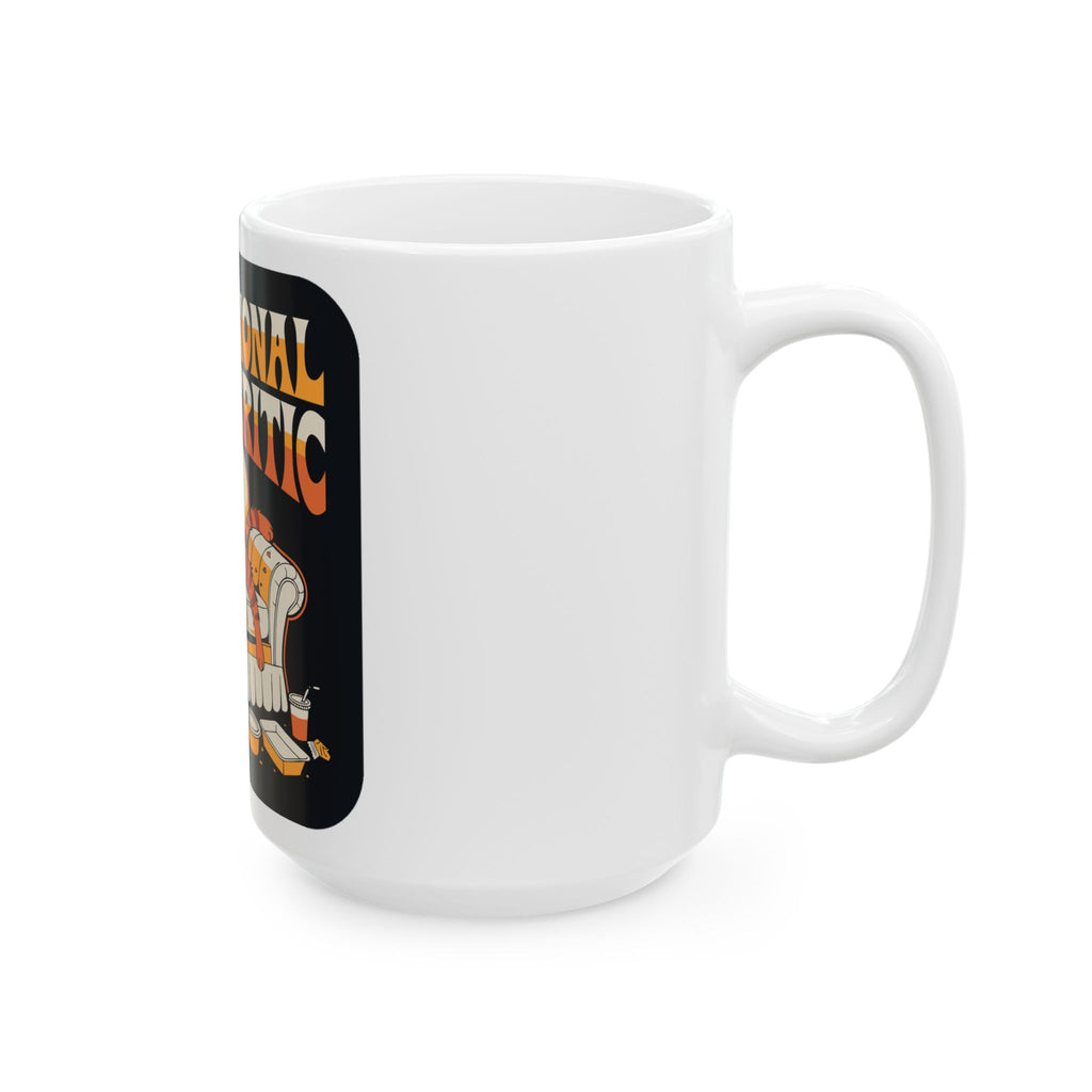 Lazy Cat on Armchair Mug - Funny Retro Pet Attitude Gift