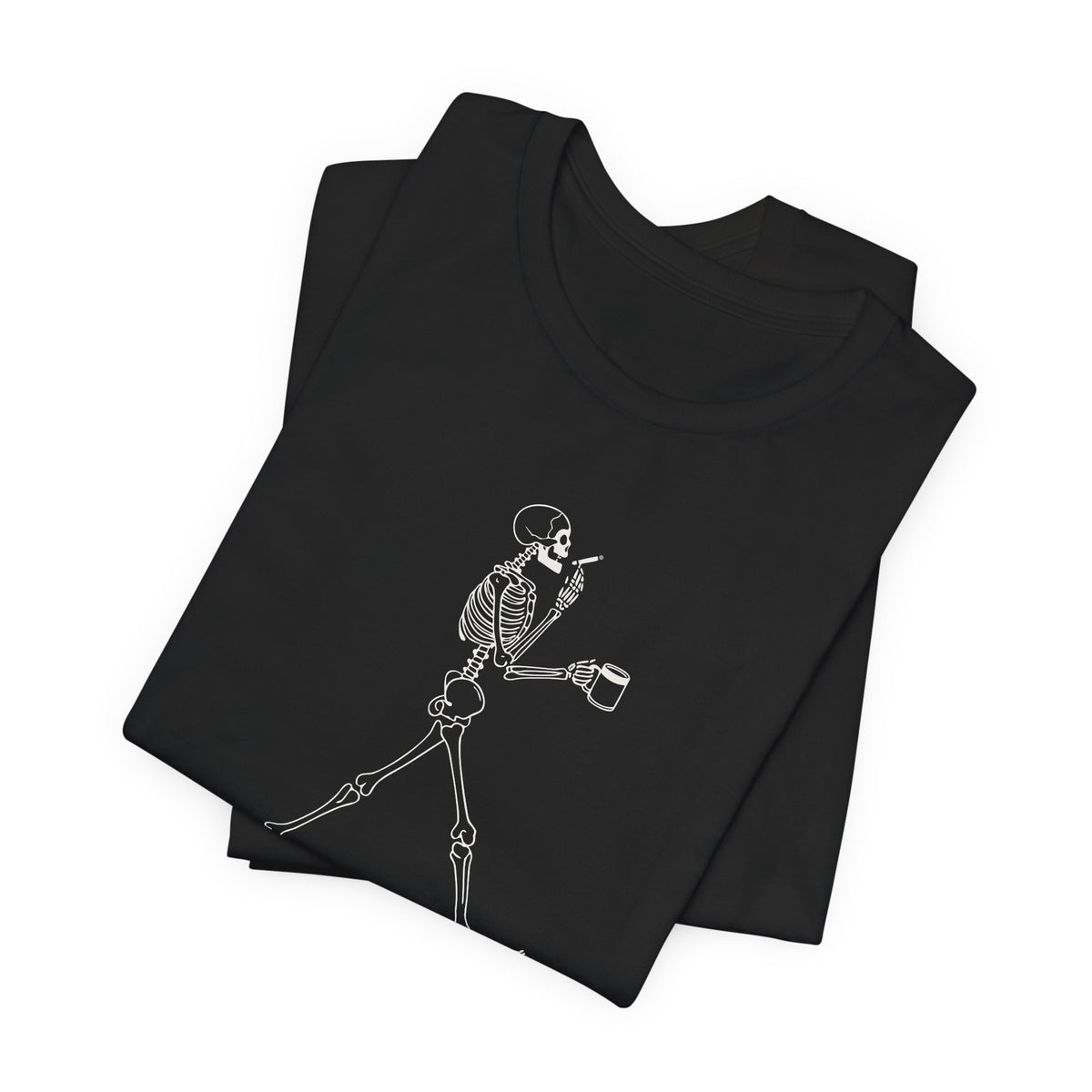 Skeleton Coffee Smoker Tee - Dark Humor