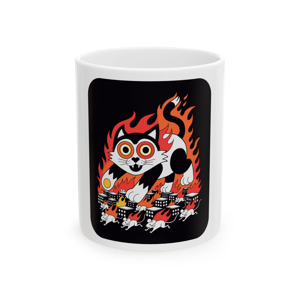 Dark Humor Monster Kitty City Chaos Mug