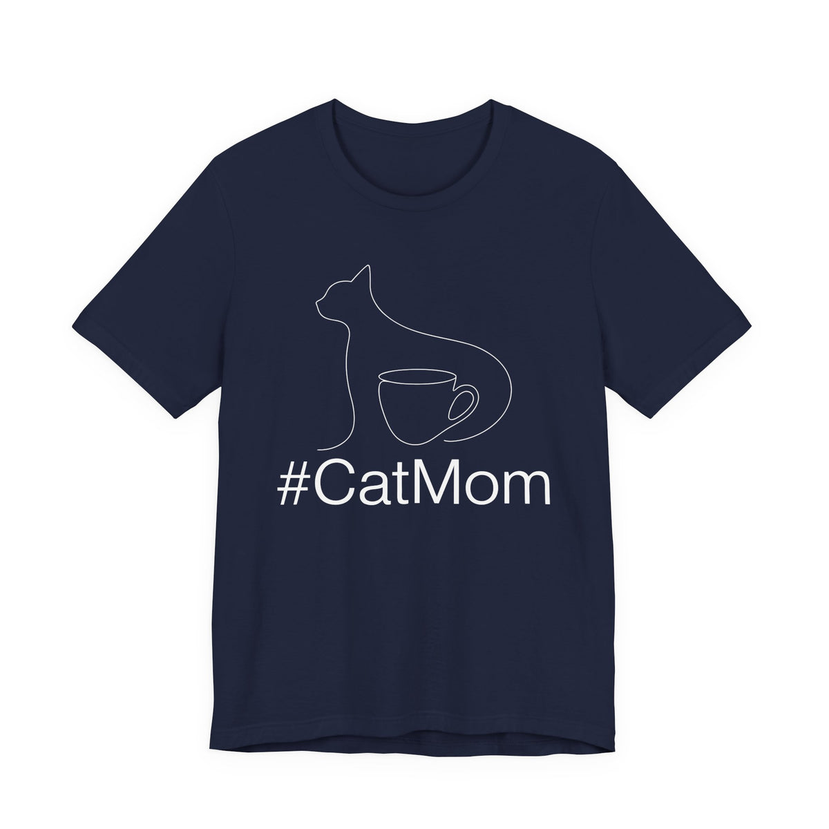 Cat Lover Coffee Tee - Minimalist Line Art