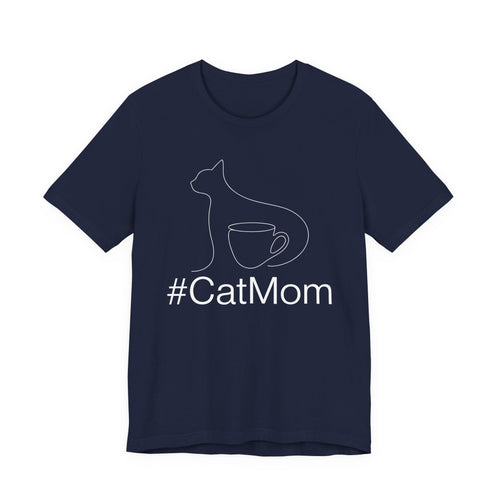 Cat Lover Coffee Tee - Minimalist Line Art