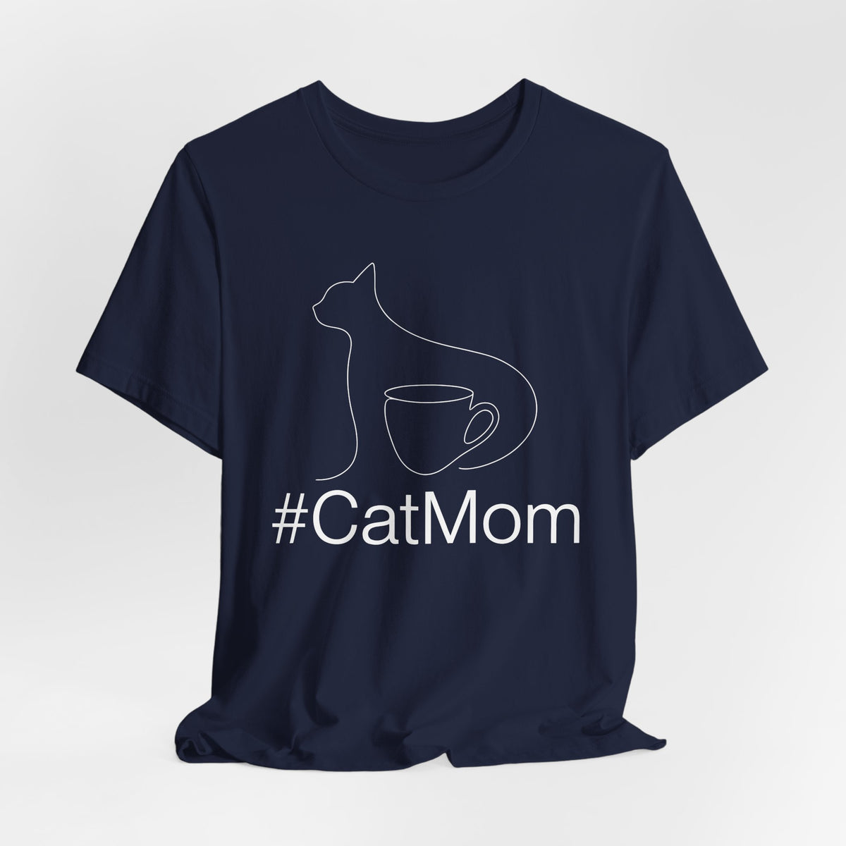 Cat Lover Coffee Tee - Minimalist Line Art