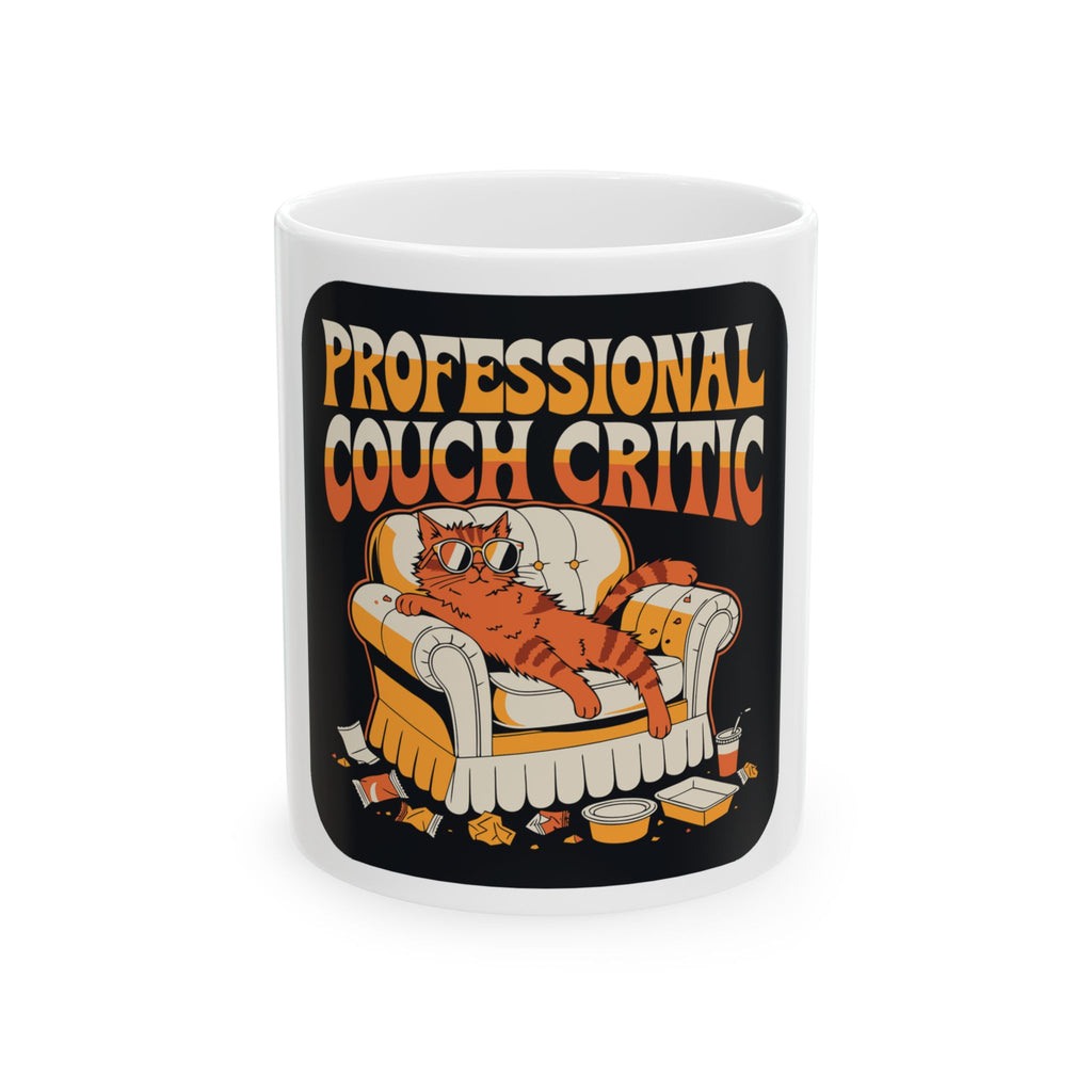 Lazy Cat on Armchair Mug - Funny Retro Pet Attitude Gift