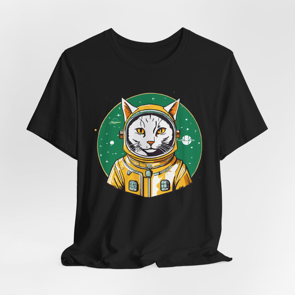 Space Cat Scientist Retro Emblem Tee - Funny Cats And Animals