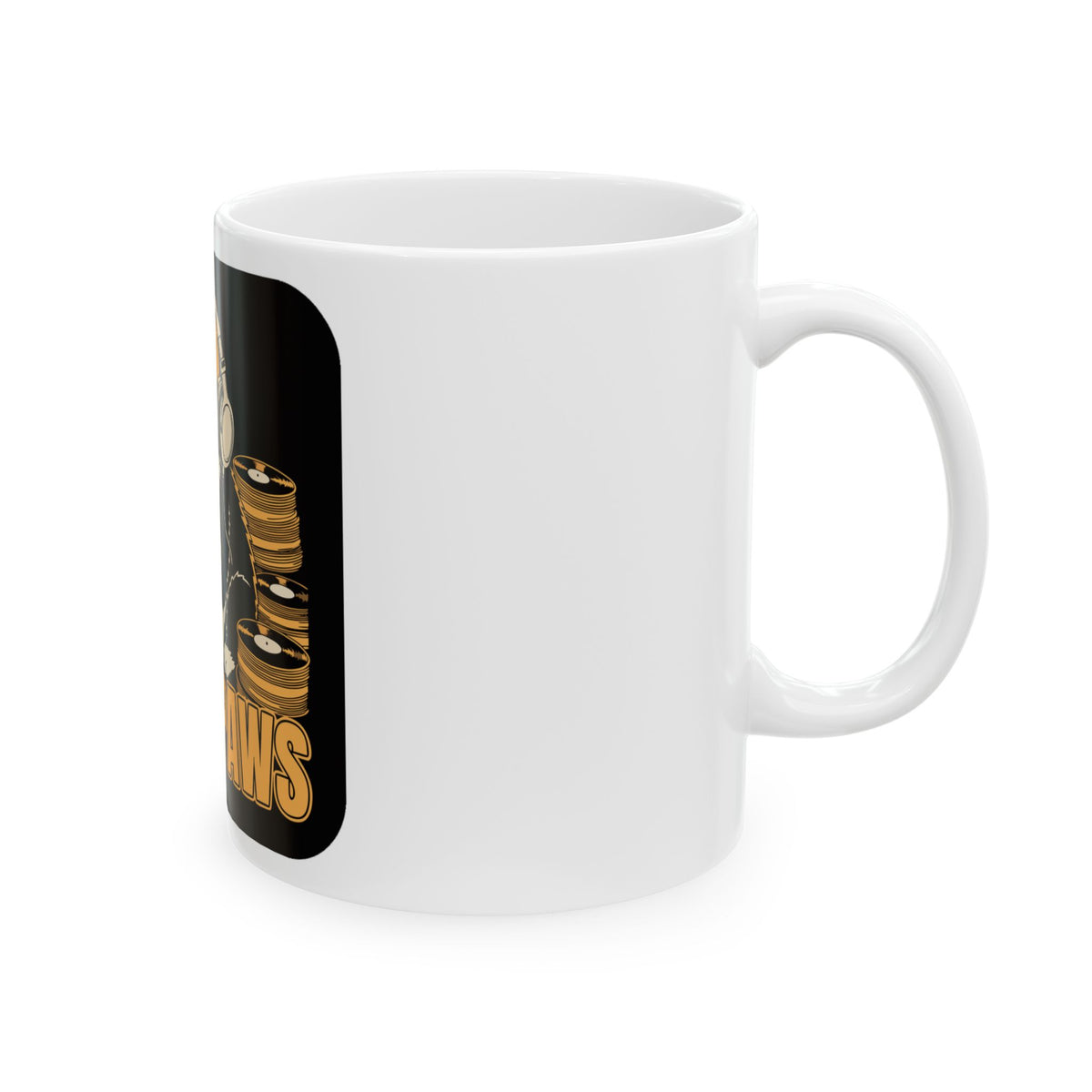 Vinyl Paws Cat Mug – Funny Cats Retro Music Humor