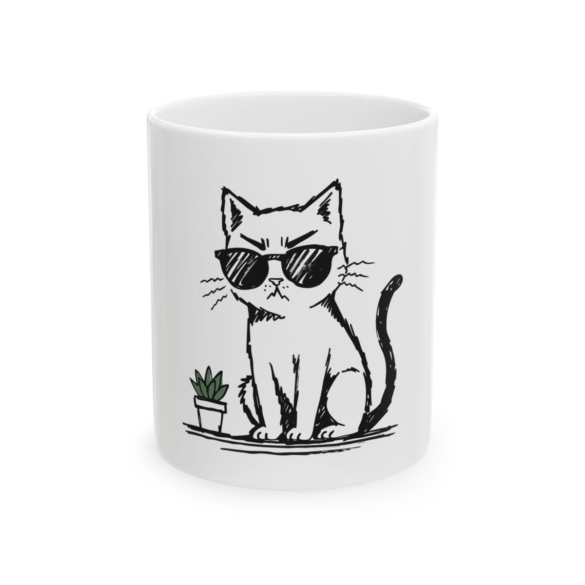 Cool Cat Attitude Mug – Funny Cats Minimalist Design