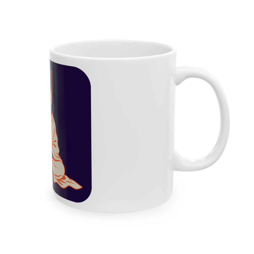Zen Cat Anime Art Mug | Woodblock Parody